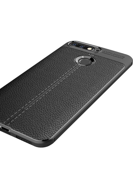 Huawei Y7 2018 Uyumlu Kılıf Deri Silikon Yüzey Darbe Korumalı Soft Yapı Case Cover Çiziklerden Kirden ve Darbeden Korumalı Kılıf fırsatları