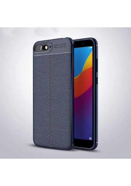 Huawei Y6 2018 Uyumlu Kılıf Deri Silikon Yüzey Darbe Korumalı Soft Yapı Case Cover Çiziklerden Kirden ve Darbeden Korumalı Kılıf