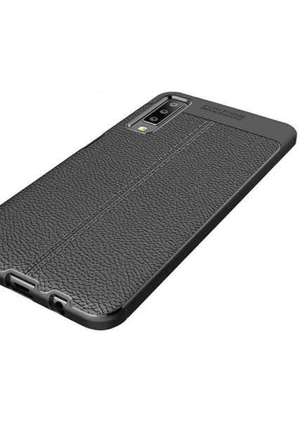Samsung Galaxy A7 2018 Uyumlu Kılıf Deri Silikon Yüzey Darbe Korumalı Soft Yapı Case Cover Çiziklerden Kirden ve Darbeden Korumalı Kılıf