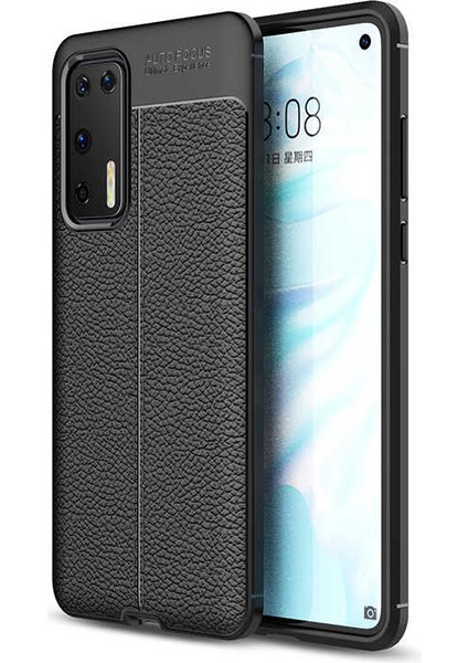 Huawei P40 Uyumlu Kılıf Deri Silikon Yüzey Darbe Korumalı Soft Yapı Case Cover Çiziklerden Kirden ve Darbeden Korumalı Kılıf