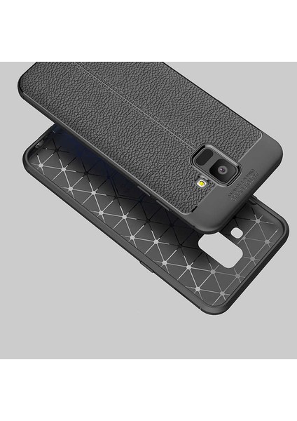 Samsung Galaxy J6 Uyumlu Kılıf Deri Silikon Yüzey Darbe Korumalı Soft Yapı Case Cover Çiziklerden Kirden ve Darbeden Korumalı Kılıf