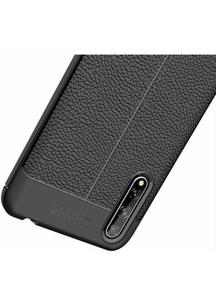 Huawei P Smart S (Y8P) Uyumlu Kılıf Deri Silikon Yüzey Darbe Korumalı Soft Yapı Case Cover Çiziklerden Kirden ve Darbeden Korumalı Kılıf