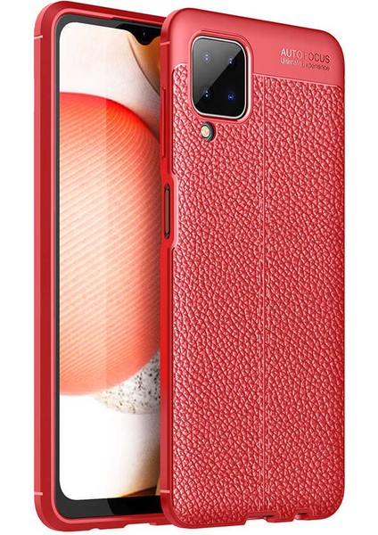 Samsung Galaxy A12 Uyumlu Kılıf Deri Silikon Yüzey Darbe Korumalı Soft Yapı Case Cover Çiziklerden Kirden ve Darbeden Korumalı Kılıf