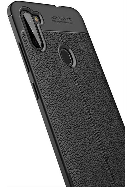 Samsung Galaxy A11 Uyumlu Kılıf Deri Silikon Yüzey Darbe Korumalı Soft Yapı Case Cover Çiziklerden Kirden ve Darbeden Korumalı Kılıf