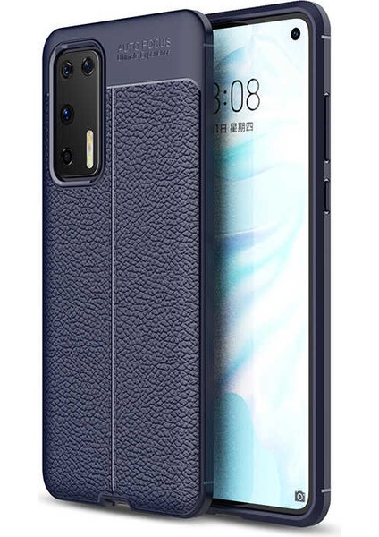 Huawei P40 Uyumlu Kılıf Deri Silikon Yüzey Darbe Korumalı Soft Yapı Case Cover Çiziklerden Kirden ve Darbeden Korumalı Kılıf