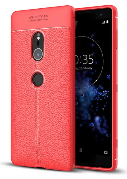 Sony Xperia Xz2 Uyumlu Kılıf Deri Silikon Yüzey Darbe Korumalı Soft Yapı Case Cover Çiziklerden Kirden ve Darbeden Korumalı Kılıf