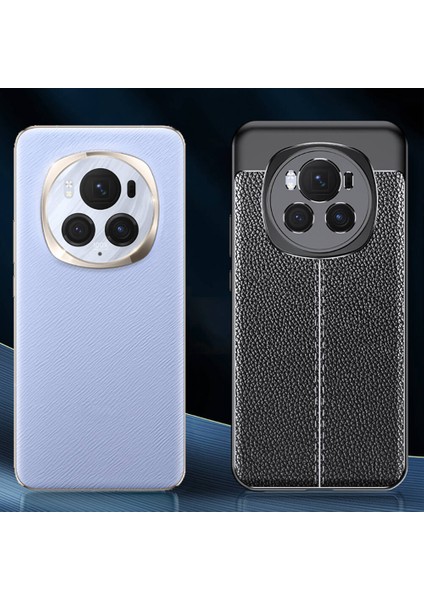 Honor Magic 6 Pro Uyumlu Kılıf Deri Silikon Yüzey Darbe Korumalı Soft Yapı Case Cover Çiziklerden Kirden ve Darbeden Korumalı Kılıf