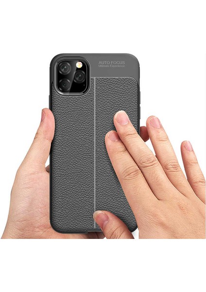 Apple iPhone 11 Pro Max Uyumlu Kılıf Deri Silikon Yüzey Darbe Korumalı Soft Yapı Case Cover Çiziklerden Kirden ve Darbeden Korumalı Kılıf