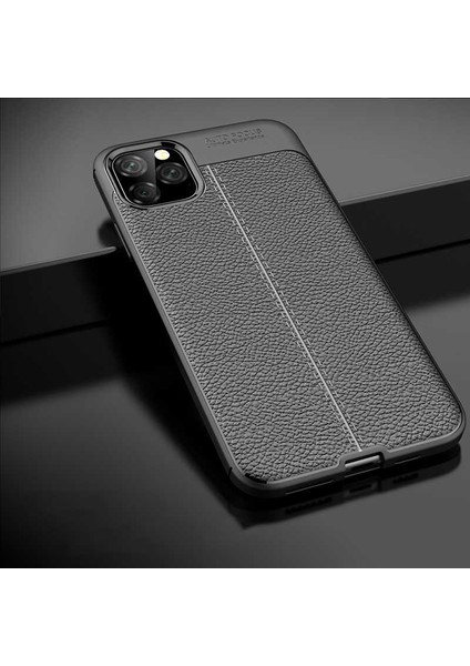 Apple iPhone 11 Pro Max Uyumlu Kılıf Deri Silikon Yüzey Darbe Korumalı Soft Yapı Case Cover Çiziklerden Kirden ve Darbeden Korumalı Kılıf