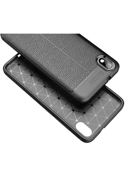 Xiaomi Redmi 7A Uyumlu Kılıf Deri Silikon Yüzey Darbe Korumalı Soft Yapı Case Cover Çiziklerden Kirden ve Darbeden Korumalı Kılıf