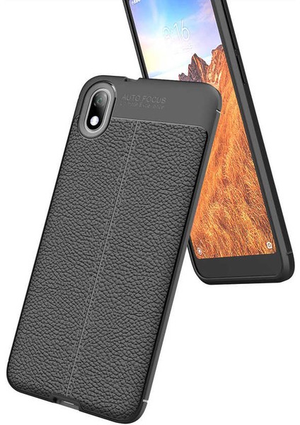Xiaomi Redmi 7A Uyumlu Kılıf Deri Silikon Yüzey Darbe Korumalı Soft Yapı Case Cover Çiziklerden Kirden ve Darbeden Korumalı Kılıf