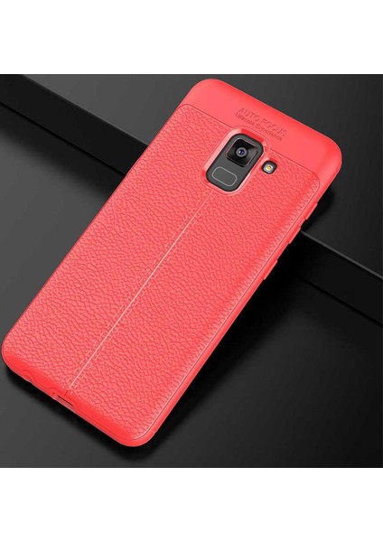 Samsung Galaxy A8 2018 Uyumlu Kılıf Deri Silikon Yüzey Darbe Korumalı Soft Yapı Case Cover Çiziklerden Kirden ve Darbeden Korumalı Kılıf