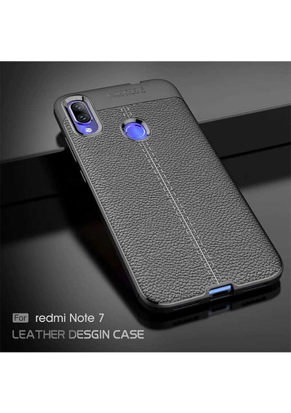 Xiaomi Redmi Note 7 Uyumlu Kılıf Deri Silikon Yüzey Darbe Korumalı Soft Yapı Case Cover Çiziklerden Kirden ve Darbeden Korumalı Kılıf