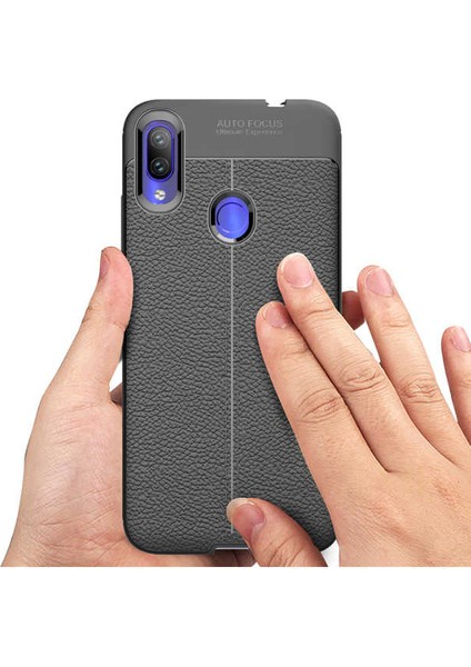 Xiaomi Redmi Note 7 Uyumlu Kılıf Deri Silikon Yüzey Darbe Korumalı Soft Yapı Case Cover Çiziklerden Kirden ve Darbeden Korumalı Kılıf