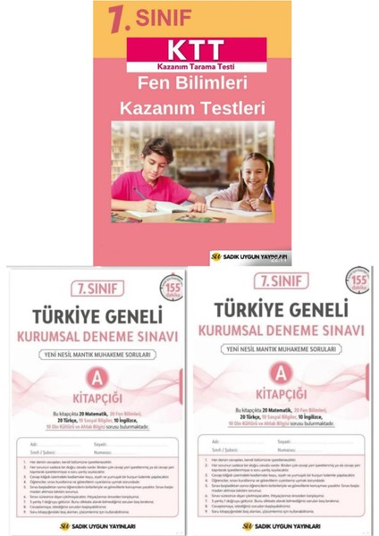 7. Sınıf Fen Bilimleri Kazanım Testleri + 2 Adet Kurumsal Deneme Sınavı