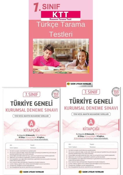 7. Sınıf Türkçe Kazanım Testleri + 2 Adet Kurumsal Deneme Sınavı