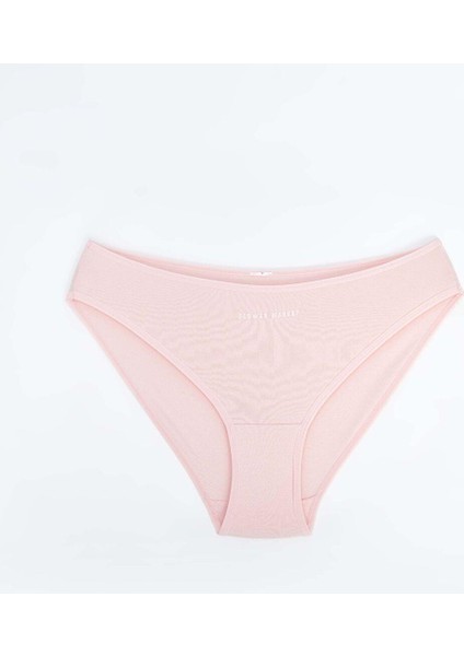 Mat Pembe Baskılı Kadın Bikini Külot 3'lü Paket