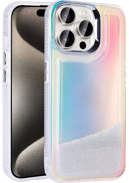 Apple iPhone 15 Pro Max Kılıf Airbagli Renkli Arka Yüzey Boncuk Tasarımlı Kumul Kapak