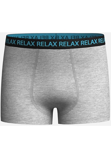 Açık Gri Melanj Baskılı Erkek Çocuk Boxer 3'lü