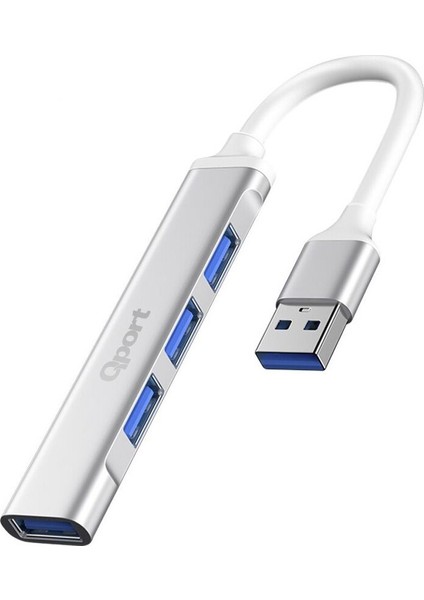 Q-UC204 Usb3.0 => 4 Port USB Çoklayıcı (Giriş: Usb3.0 Tip-A => Çıkış:3xusb2.0+Usb3.0)