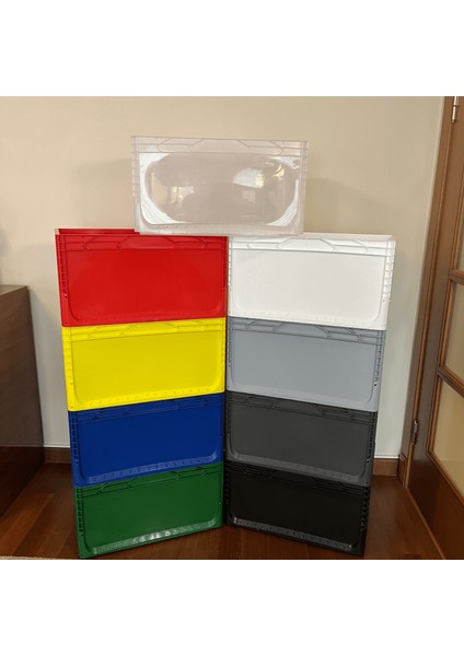 1.Kalite Sarı Plastik Kasa 60x40x32 cm - Kokusuz Sağlam Plastik Kutu 65 Litre