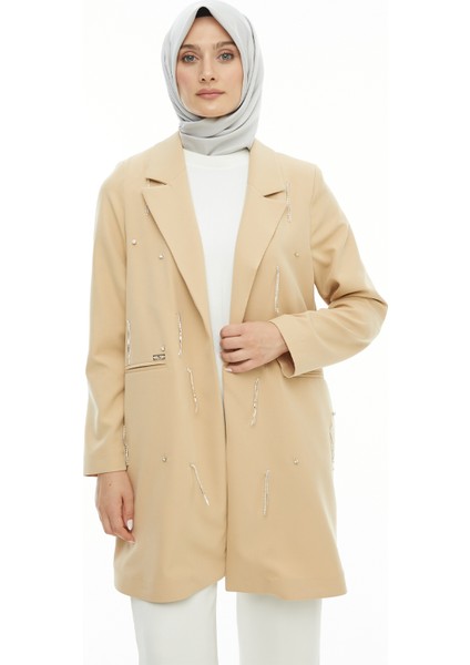 Camel Sarkıt Taş Detaylı Blazer Ceket 2427158