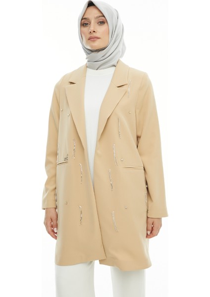 Camel Sarkıt Taş Detaylı Blazer Ceket 2427158