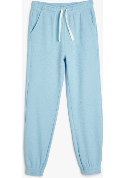 Basic Jogger Eşofman Altı Beli Bağlamalı Dokulu Pamuklu