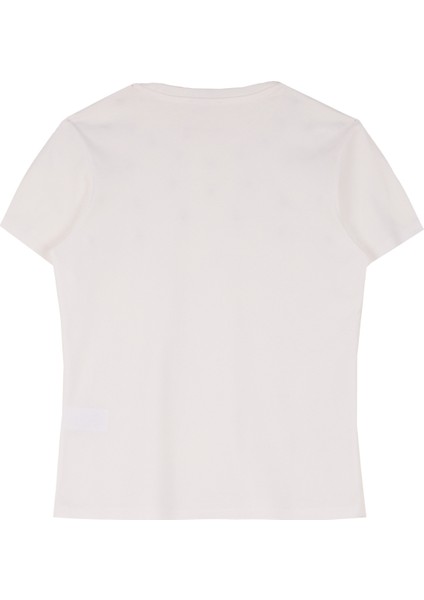 Bisiklet Yaka Taşlı Kırık Beyaz Kadın T-Shirt FC4WL-TST0515 fiyatları