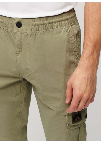 Lastikli Paça Haki Erkek Kargo Pantolon M7011131A1KH_PARA Cargo Slım Pant