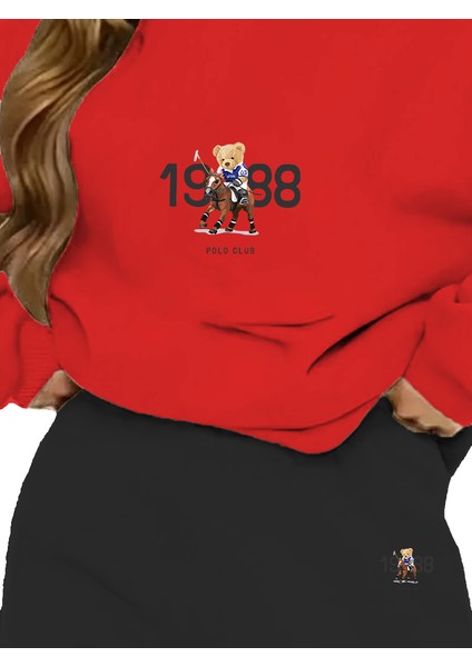 Eşofman Takımı Oversize 1988 Baskılı Eşofman Takımı,sevgili,çift Kombini Kırmızı indirimleri