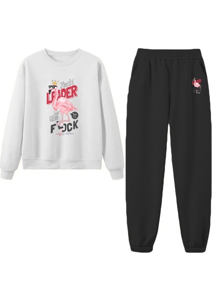 Eşofman Takımı Oversize Letssome Baskılı Eşofman Takımı,sevgili,çift Kombini Beyaz
