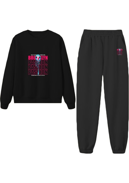 Eşofman Takımı Brooklyn Baskılı Büyük Beden Alt Üst Takım