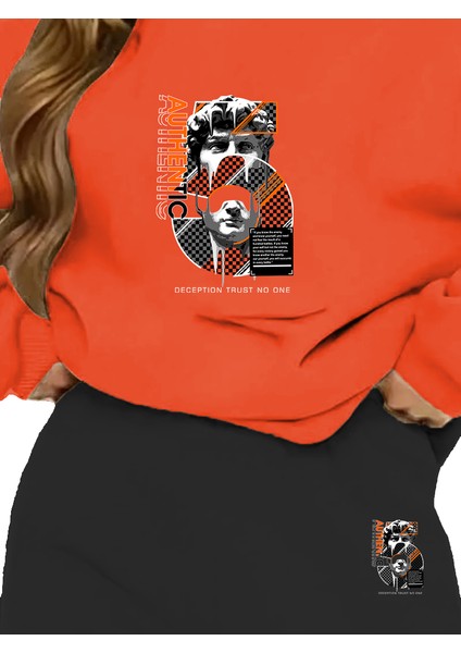 Eşofman Takımı Oversize Authenic Baskılı Eşofman Takımı Turuncu fiyatları