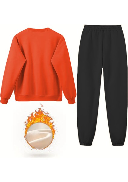 Eşofman Takımı Oversize Avesome Baskılı Eşofman Takımı Turuncu fırsatları