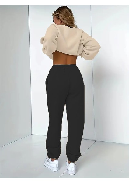 Eşofman Takımı Oversize Good Luck Baskılı Eşofman Takımı,sevgili,çift Kombini Bej indirimleri