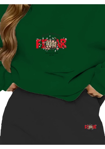 Eşofman Takımı Oversize Break Baskılı Eşofman Takımı Yeşil fiyatları