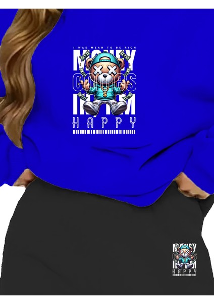 Eşofman Takımı Oversize Moneyıseverything Baskılı Eşofman Takımı,sevgili,çift Kombini Lacivert modelleri