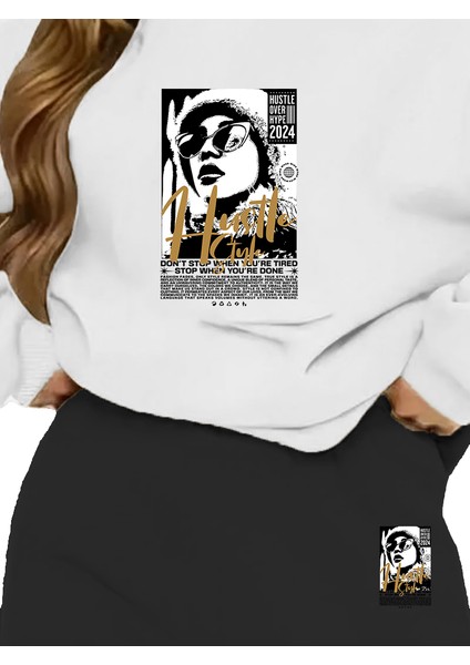 Eşofman Takımı Oversize Icehell Baskılı Eşofman Takımı,sevgili,çift Kombini Beyaz fiyatları