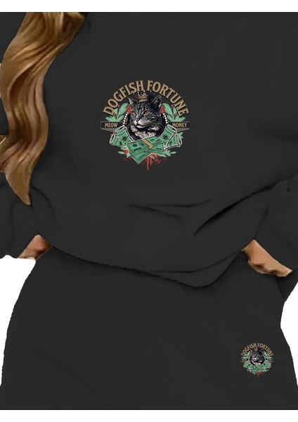 Eşofman Takımı Felinefortune Baskılı Büyük Beden Alt Üst Takım modelleri