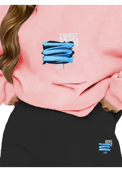 Eşofman Takımı Oversize Grunce Brush Baskılı Eşofman Takımı,sevgili,çift Kombini Pembe fırsatları