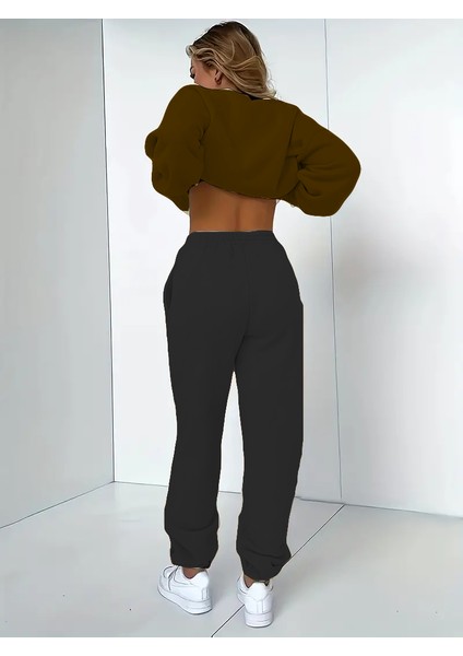 Eşofman Takımı Oversize Playhard Baskılı Eşofman Takımı,sevgili,çift Kombini Kahverengi indirimleri