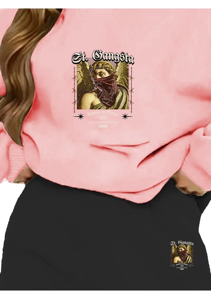 Eşofman Takımı Oversize Leaderflock Baskılı Eşofman Takımı,sevgili,çift Kombini Pembe fiyatları