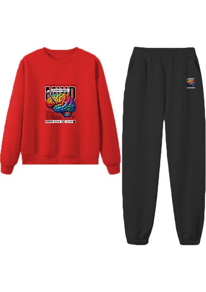 Eşofman Takımı Oversize Miracle Baskılı Eşofman Takımı,sevgili,çift Kombini Kahverengi fiyatları