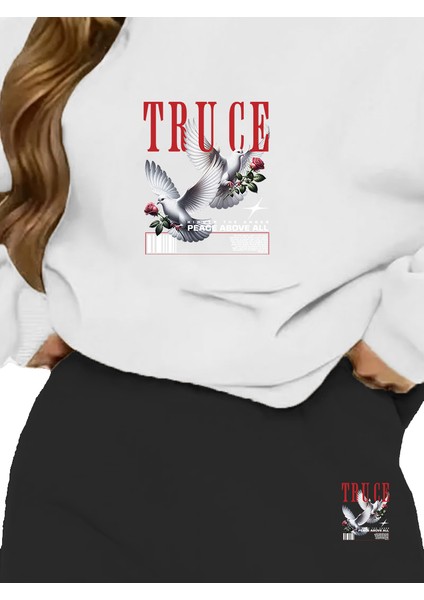 Eşofman Takımı Oversize Dovegraphic Baskılı Eşofman Takımı Beyaz fırsatları