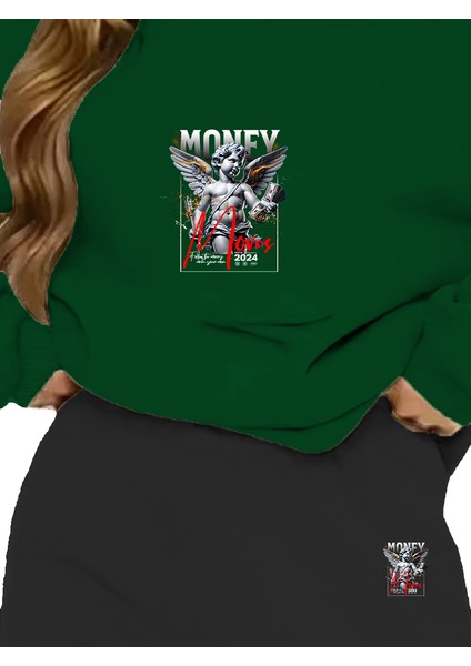 Eşofman Takımı Oversize Monster Baskılı Eşofman Takımı,sevgili,çift Kombini Turuncu