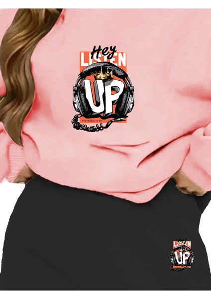 Eşofman Takımı Oversize Los Angeles Baskılı Eşofman Takımı,sevgili,çift Kombini Pembe