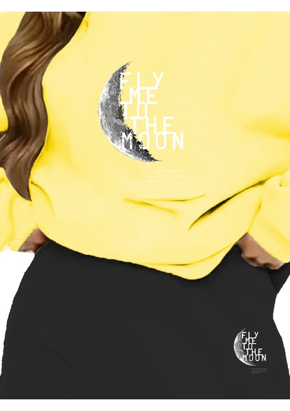 Eşofman Takımı Oversize Flythemoon Baskılı Eşofman Takımı,sevgili,çift Kombini Sarı fiyatları