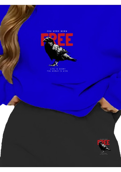 Eşofman Takımı Oversize Free Baskılı Eşofman Takımı,sevgili,çift Kombini Lacivert modelleri