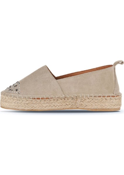 Bueno Shoes Bueno Shoes Bej Süet Kadın Espadril Ayakkabı 14Ws72122 14Ws72122